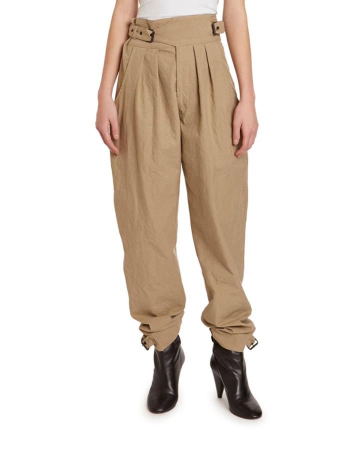 Yurnea Wrap-waist Pleated Stovepipe Pants