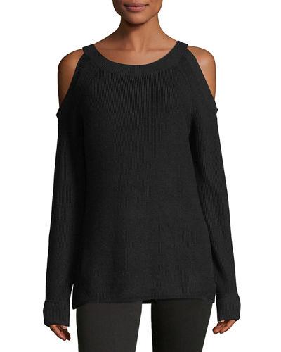Rib-knit Cold-shoulder