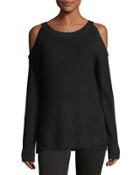 Rib-knit Cold-shoulder