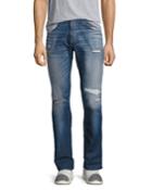 Blake Slim-straight Distressed Jeans, Blue