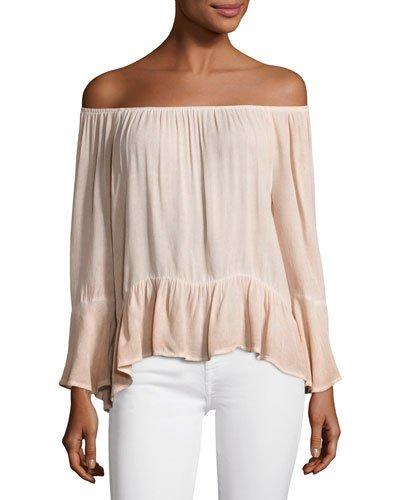 Off-the-shoulder Ruffle Top, Blush