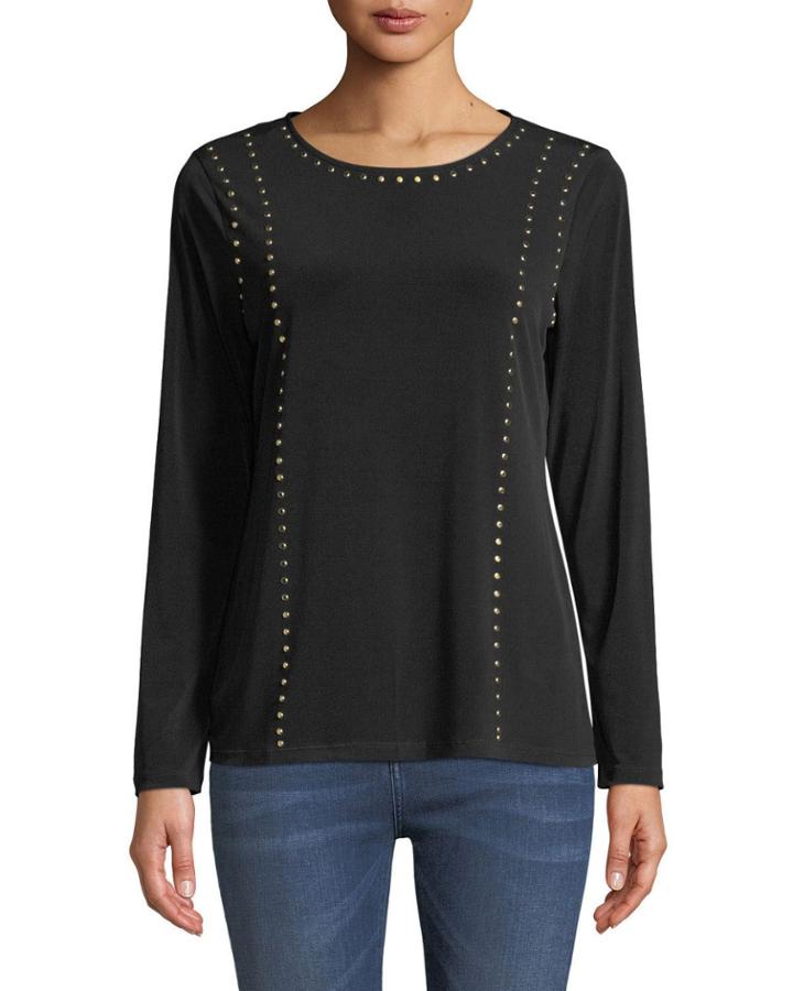 Stud Detail Long-sleeve Top