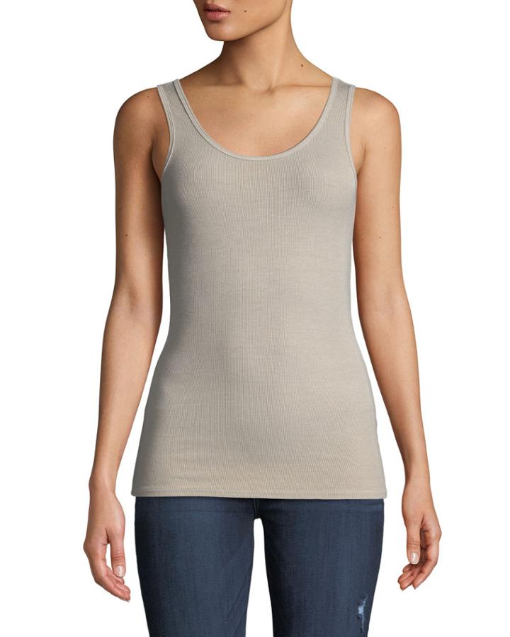Fitted Ribbed Jersey Tank
