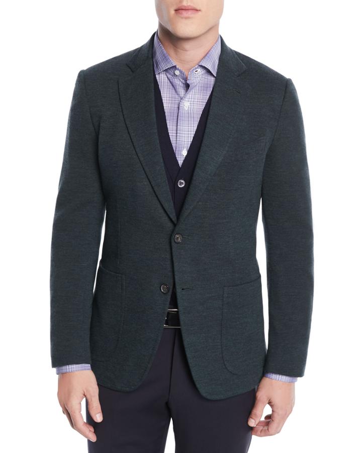 Men's Wool-nylon Knit Blazer