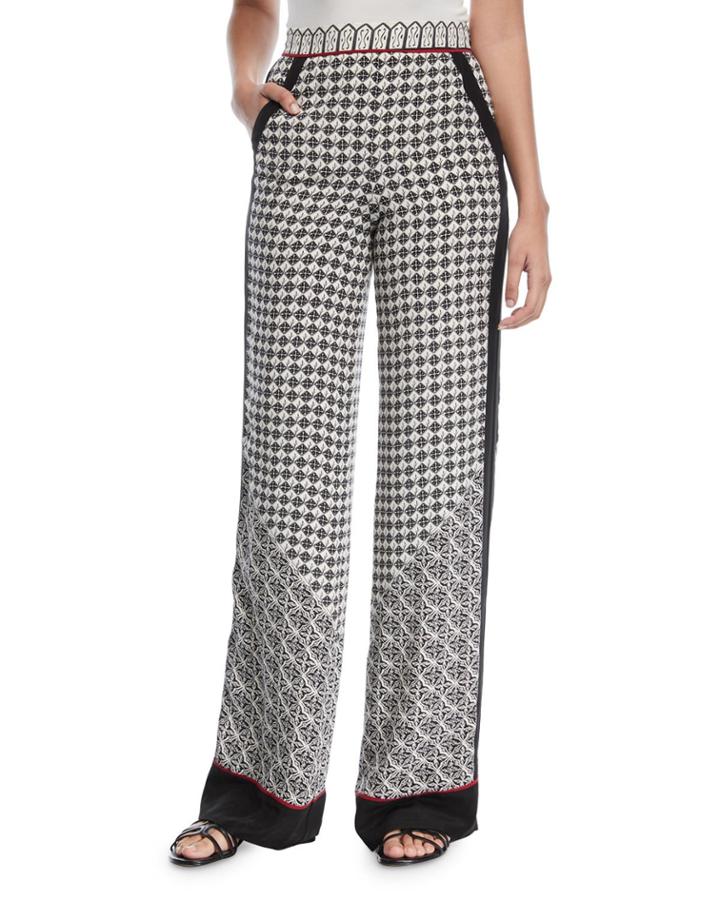 Scarf-print Wide-leg