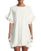 Pleated Ruffle-trimmed