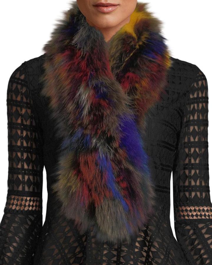 Multicolor Fox Fur Pull-through