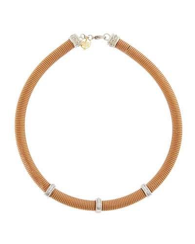 Coiled Diamond-stations Necklace