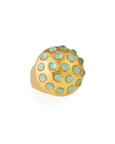 Empress Domed Blue Quartz Cocktail Ring, Blue