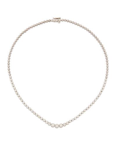 14k White Gold Illusion-set Diamond Necklace,