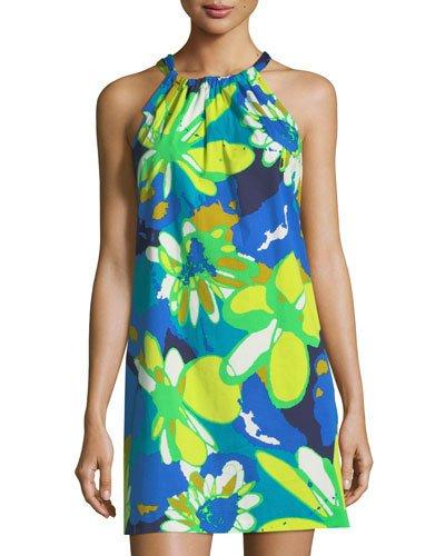 Rancho Floral-print Shift Dress, Blue