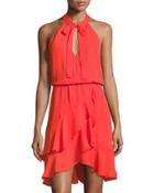 Diane Fit & Flare Ruffle Dress, Red