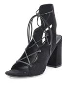 Babies Suede Lace-up Sandal, Black (noir)