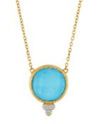 Provence 18k Gold Turquoise/diamond Pendant Necklace,