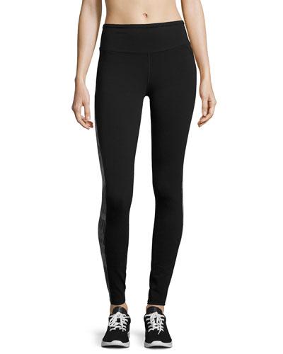 Tummy Control Leggings, Black Pattern