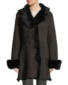 Lamb Shearling Stroller Coat W/ Toscana Trim