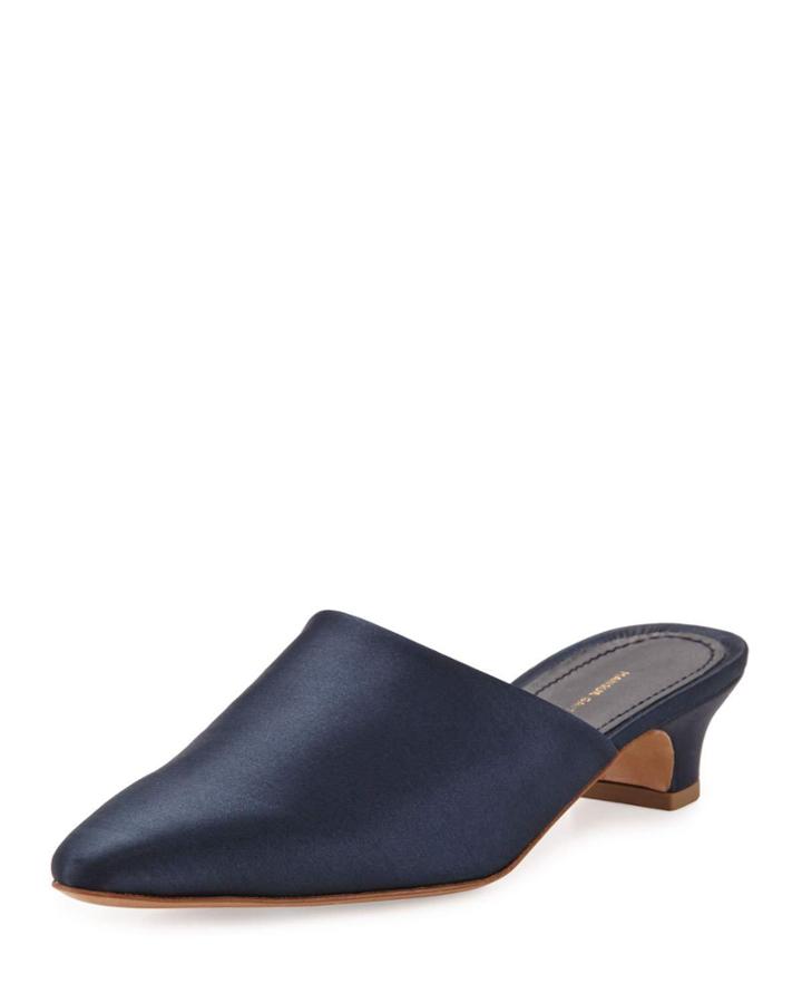 Elegant Silk 40mm Mule Pump, Blue