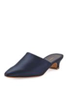 Elegant Silk 40mm Mule Pump, Blue
