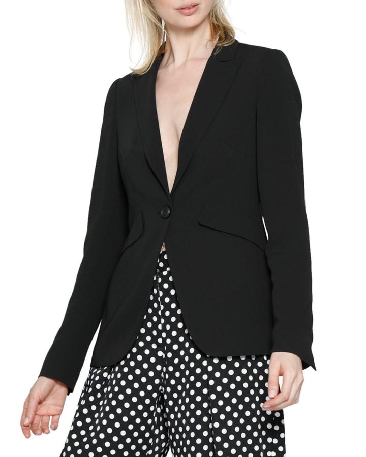 Dewey Button-front Pocketed Blazer