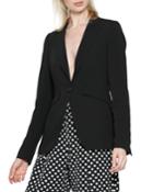 Dewey Button-front Pocketed Blazer