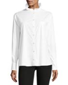 Mika Stand-collar Button-front Poplin