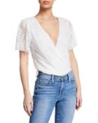 Lace Surplice-neck Bodysuit