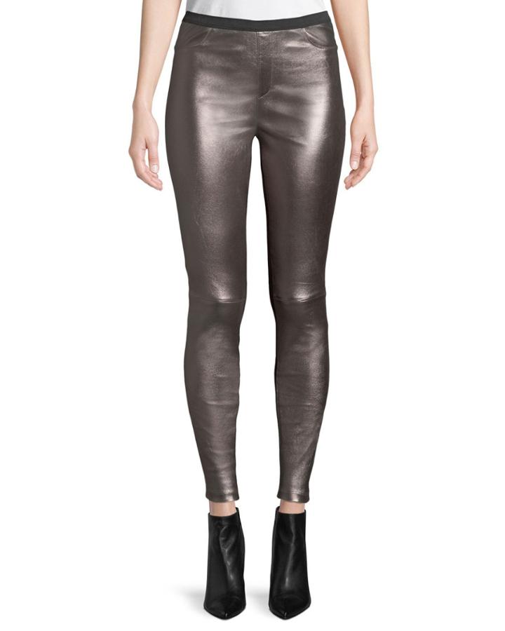 Metallic Leather & Ponte Combo