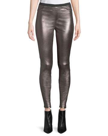 Metallic Leather & Ponte Combo