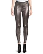 Metallic Leather & Ponte Combo