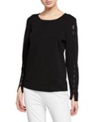 Ribbed Top W/ Eyelet Cutout