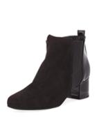 Olena Mixed Gored Bootie, Black