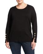 Plus Size Pearly-trim Pullover
