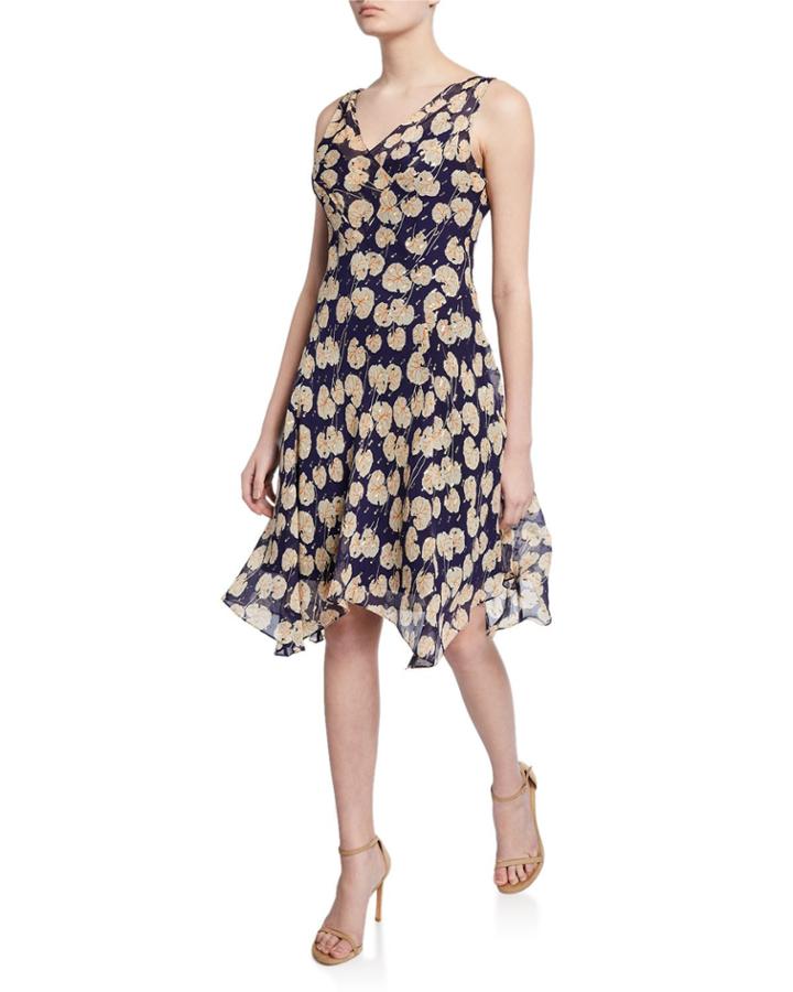 Dita Printed Sleeveless Handkerchief Dress