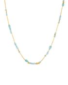 Single-strand Delicate Flurries Aqua & Apatite Necklace