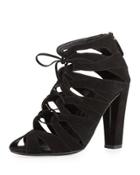 Darci Suede Lace-up Bootie, Black