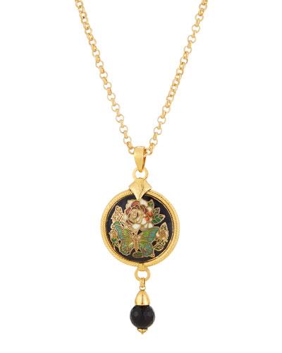 Long Onyx Pendant Necklace