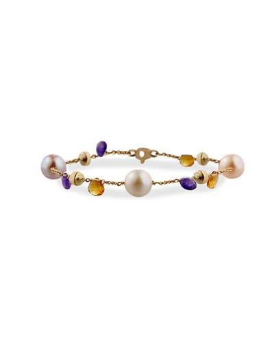 Paradise 18k Citrine, Amethyst & Pearl Bracelet