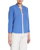 Crepe Stand Collar Jacket