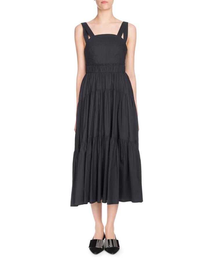Sleeveless Tiered Poplin