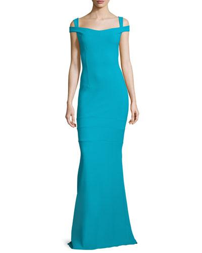Jillian Cap-sleeve Column Gown