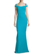 Jillian Cap-sleeve Column Gown