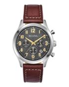 Men's 41mm Classic Chronograph Watch W/ Leather