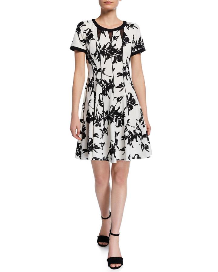 Contrast Fit-&-flare Dress