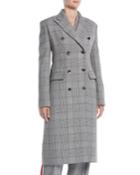 Double-breasted Check Virgin Wool Blazer Coat