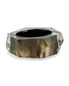 Faceted Chunky Lucite Bangle, Green