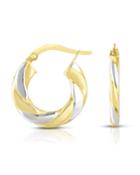 14k Italian Gold Hoop Earrings, Two-tone