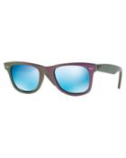 Two-tone Square Plastic Sunglasses, Violet