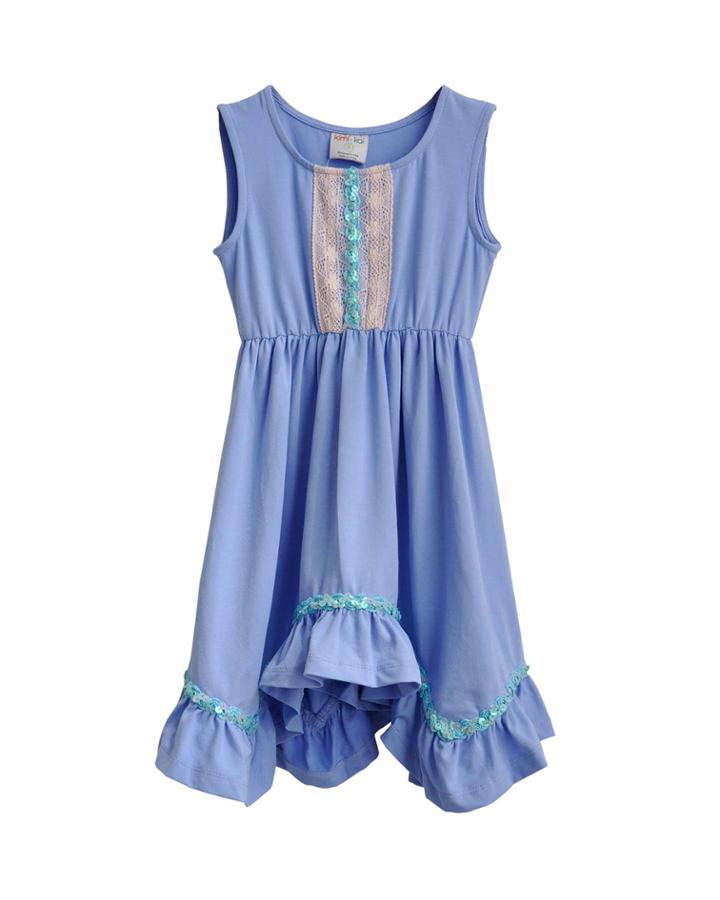 Girls' Rosa Lace & Sequin Handkerchief Dress,