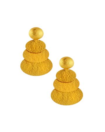 24k Medium Layered Mango Drop Earrings