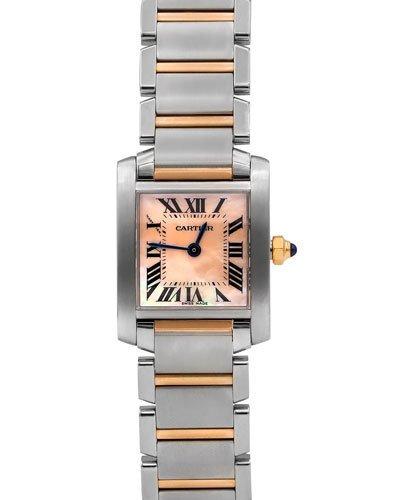 Pre-owned 18k Tank Francaise Bracelet Watch, Steel/rose Gold